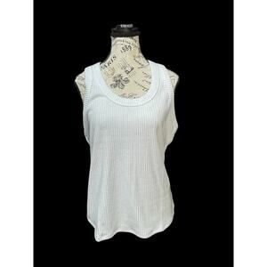 Glyder Women’s Ribbed White Tank Top – Size XL, New With Tags